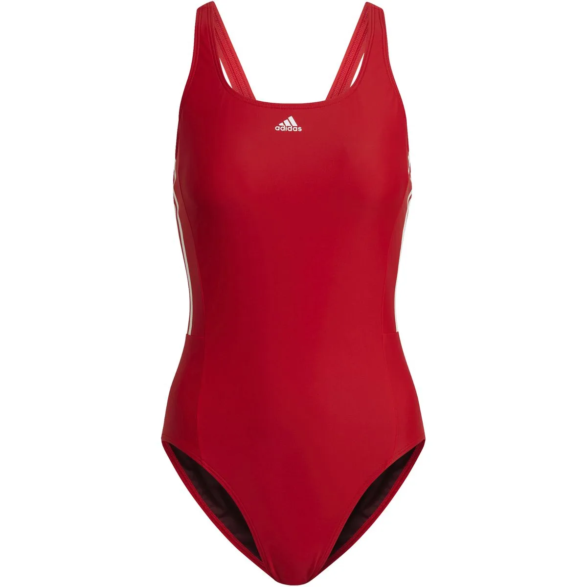 Adidas Mid 3-Streifen Badeanzug Damen rot