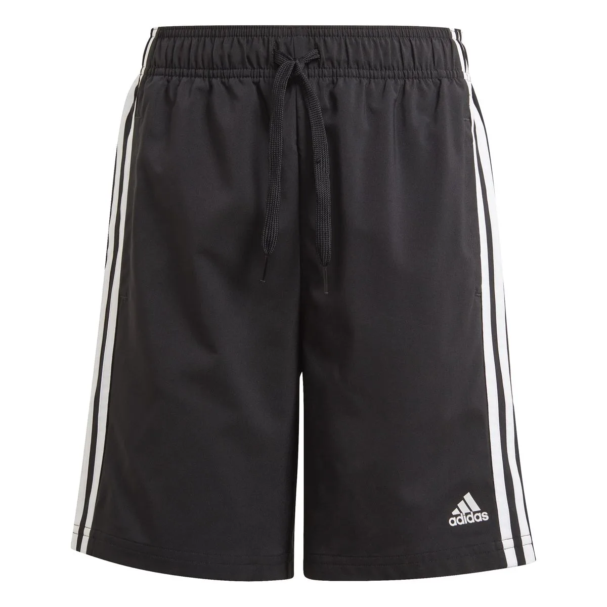 Essentials 3-Streifen Chelsea Shorts Jungen Shorts, schwarz 140