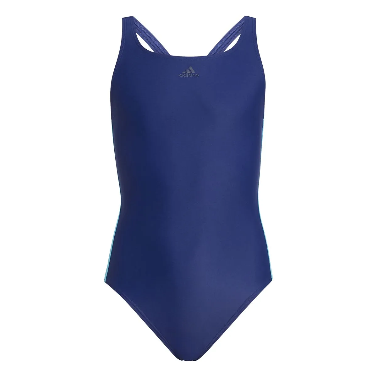 Adidas Athly V 3-Streifen Badeanzug Mädchen blau