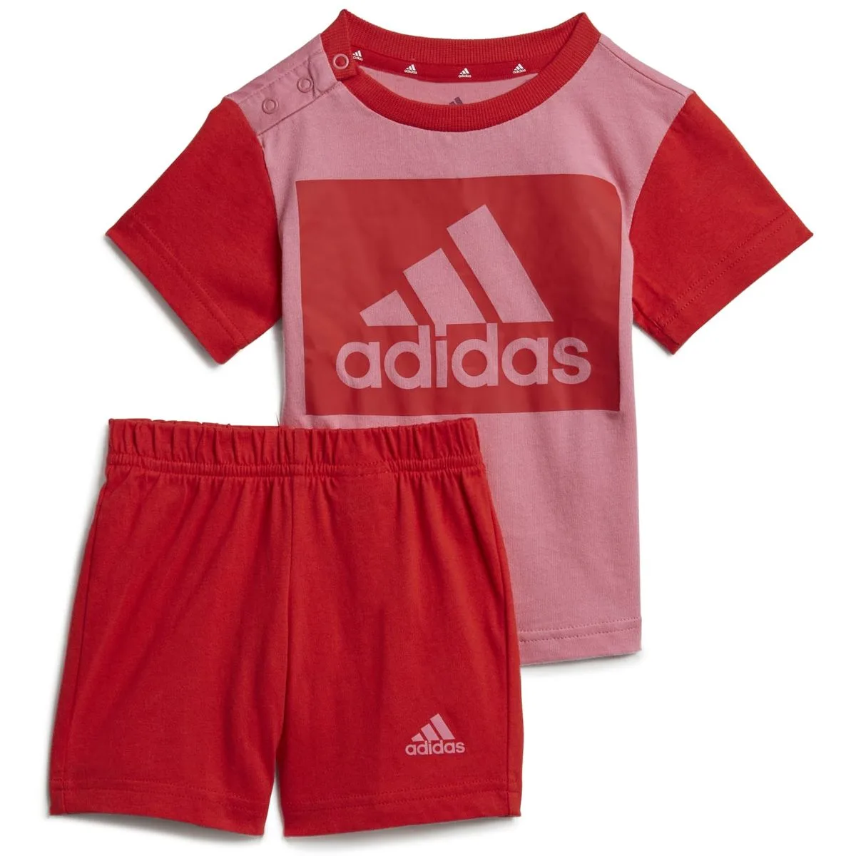 Adidas Essentials Set aus T-Shirt und Shorts Kinder Overall, rosa