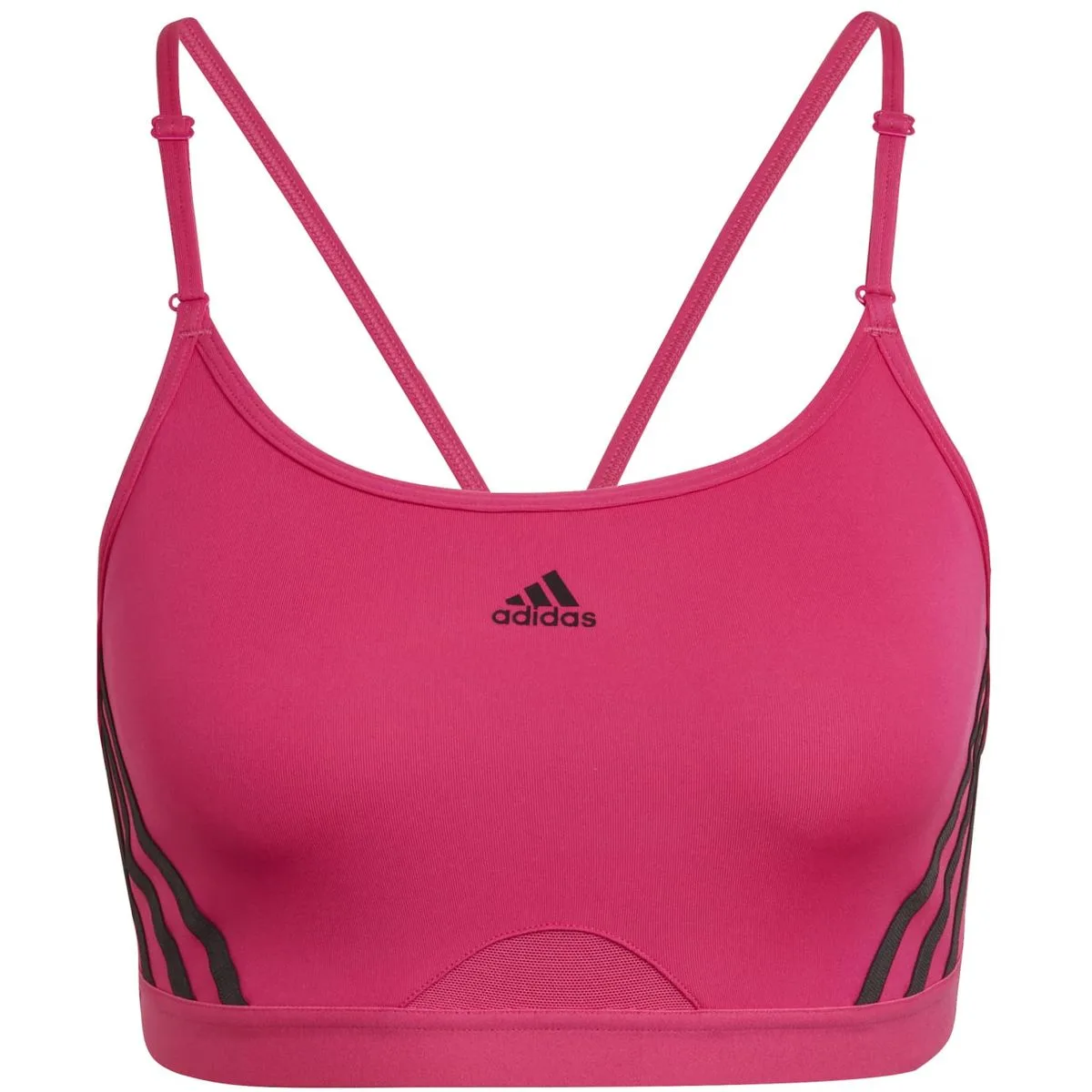 Adidas Aeroreact Training Light-Support 3-Streifen Sport-BH Damen pink
