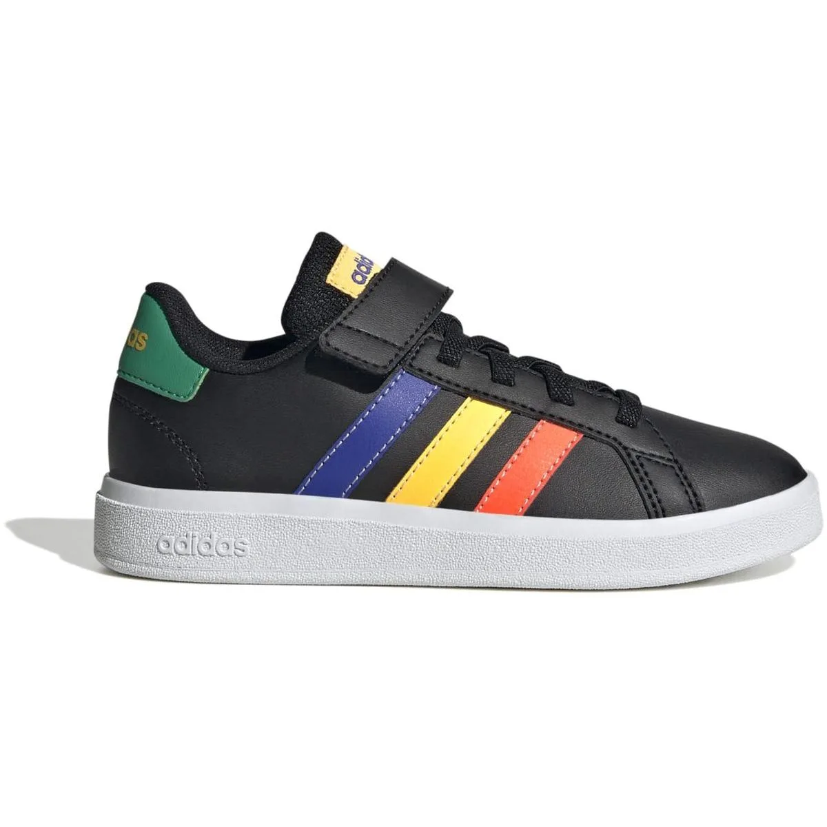 Adidas Grand Court Court Elastic Lace and Top Strap Schuh Kinder Freizeitschuhe, schwarz, Größe 30