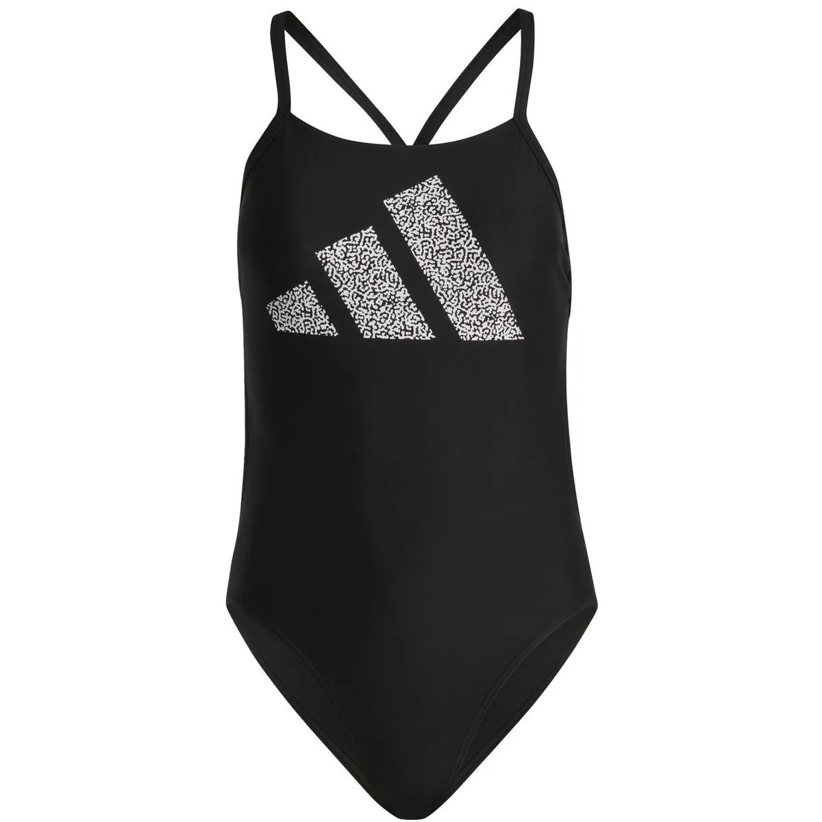 Adidas 3 Bar Logo Print Badeanzug Damen schwarz