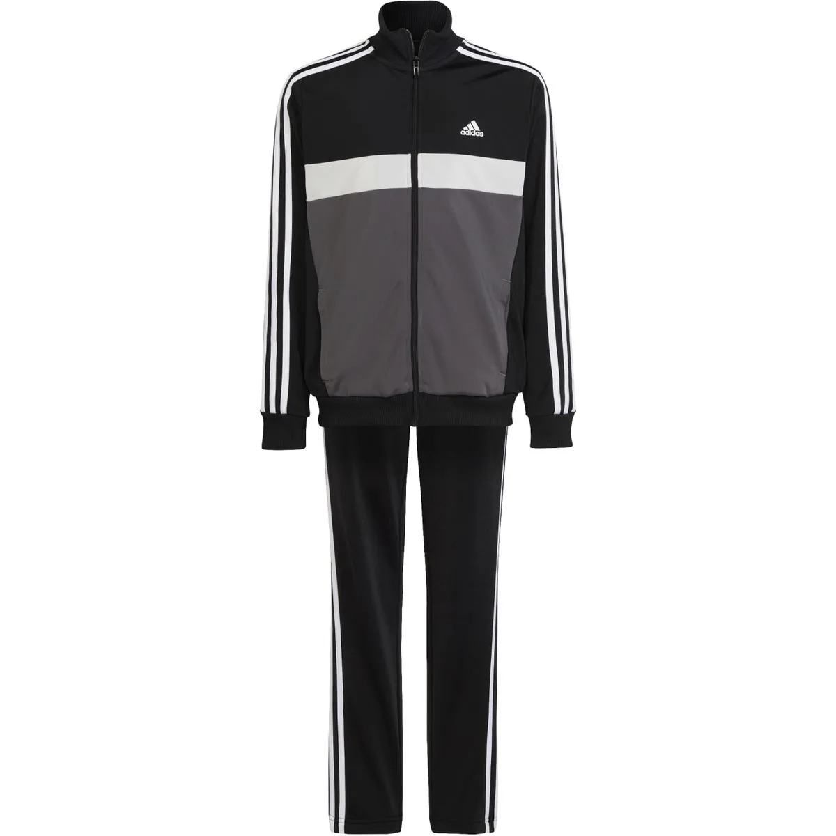 Essentials 3-Streifen Tiberio Kinder Jogginganzug, schwarz 164