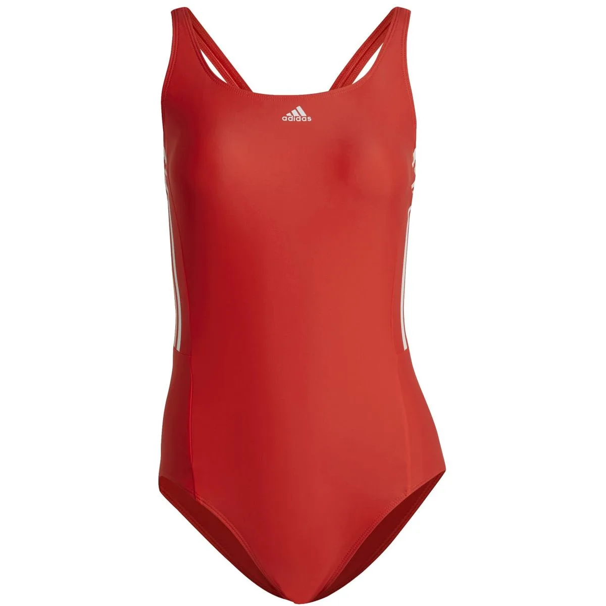 Adidas Mid 3-Streifen Badeanzug Damen rot
