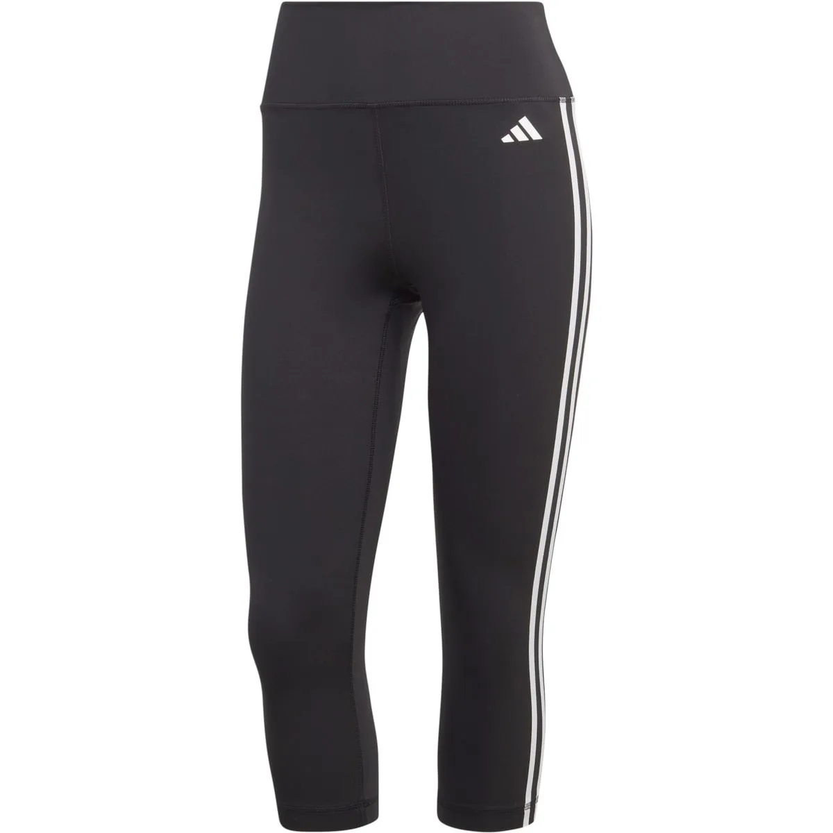 Train Essentials 3-Streifen High-Waisted 3/4- Damen Tights, schwarz L