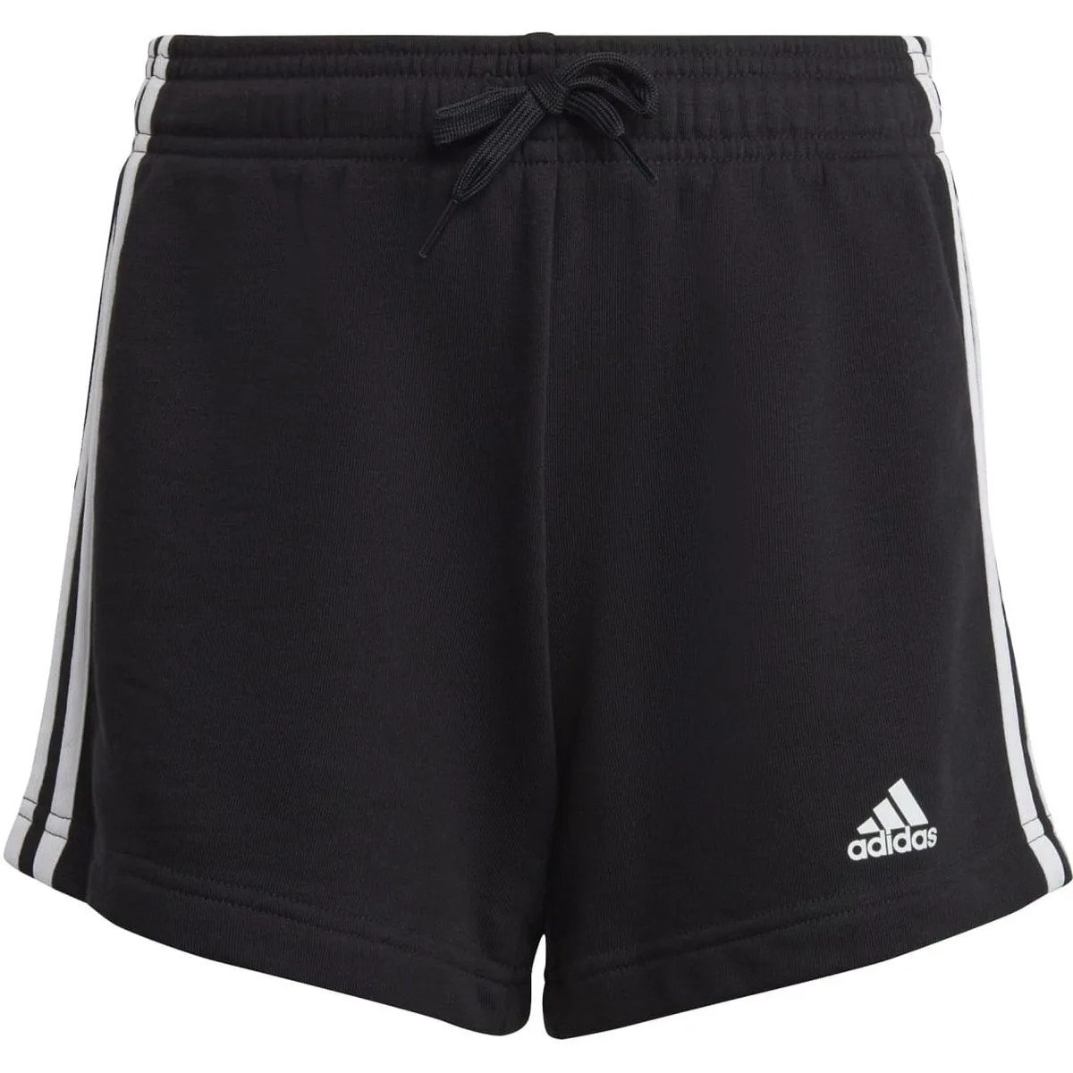 Essentials 3-Streifen Mädchen Shorts, schwarz 164