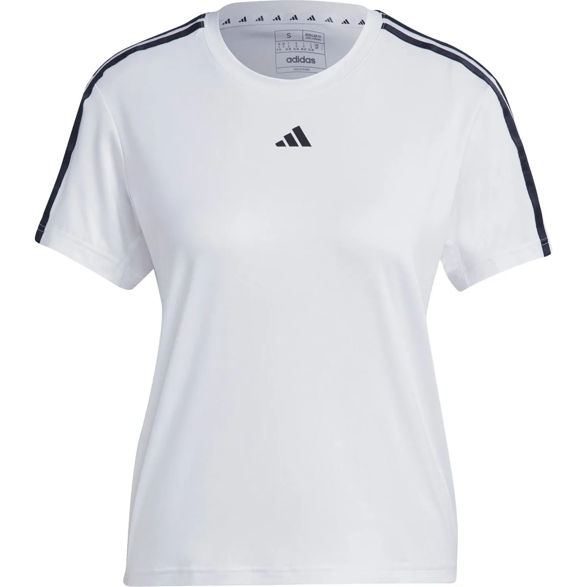 Aeroready Train Essentials 3-Streifen Damen T-Shirt, weiß 2XL