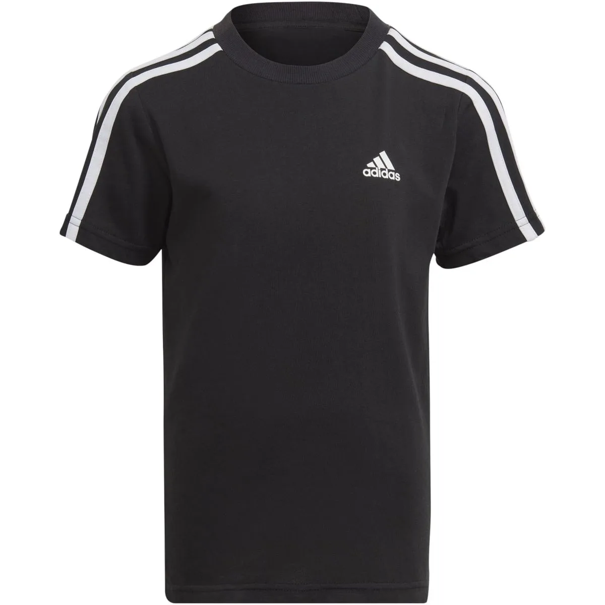 Essentials 3-Streifen Cotton Kinder T-Shirt, schwarz 128