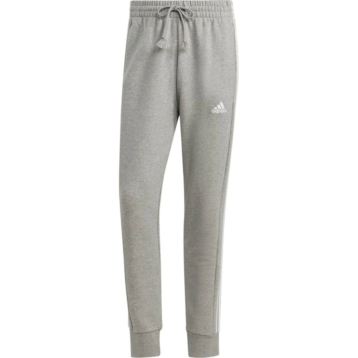 Essentials French Terry Tapered Cuff 3-Streifen Herren Hose, grau 3XL