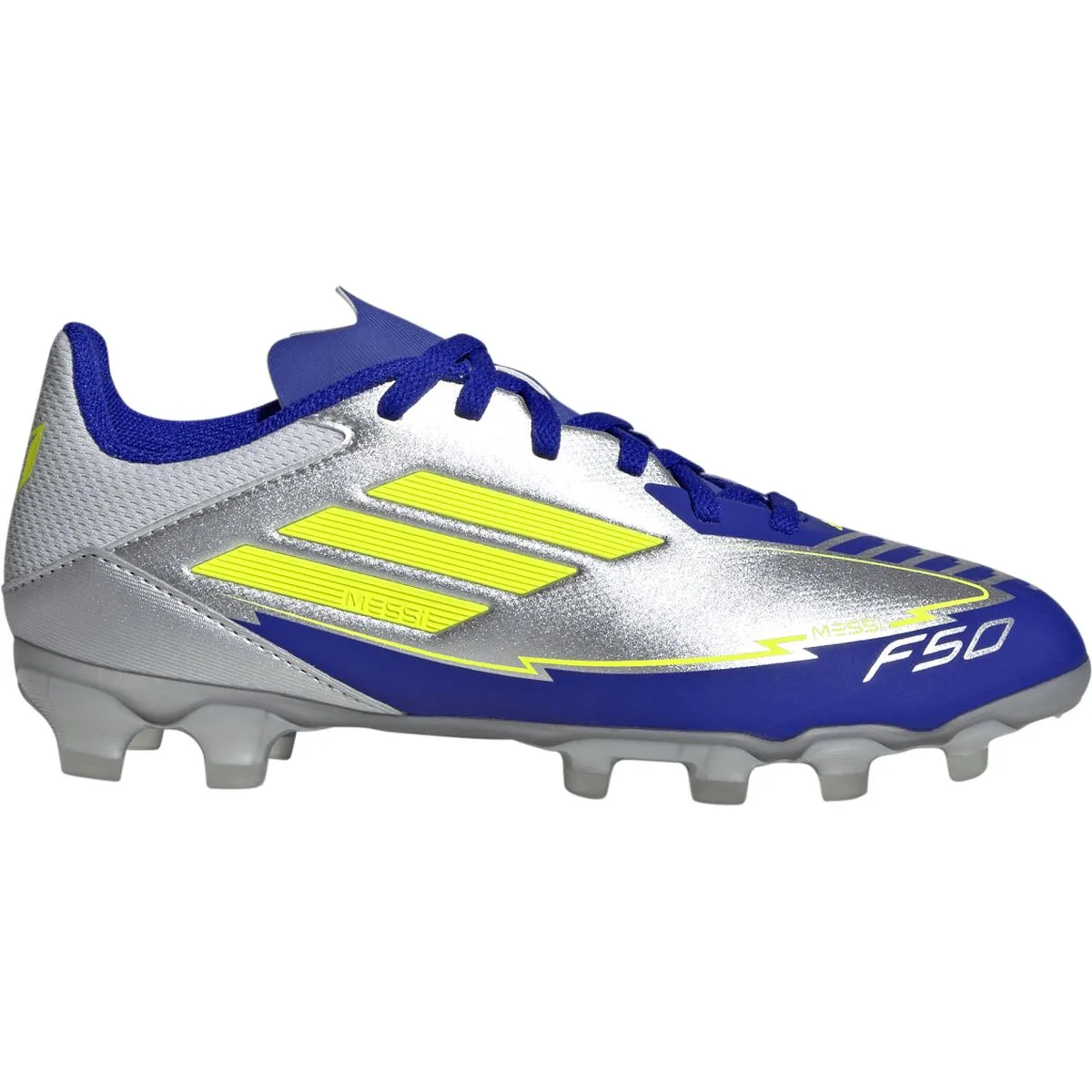 F50 League Messi MG Kinder Nockenschuhe, silber, Größe 38 38