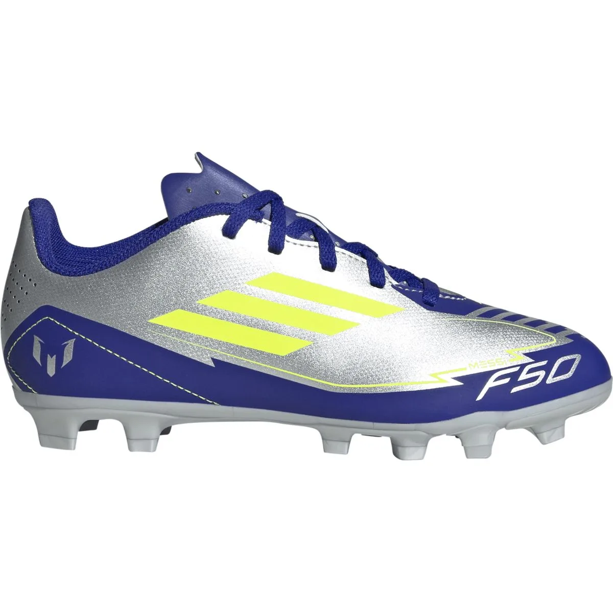 Adidas F50 Club Messi FG/MG Kinder Nockenschuhe, silber, Größe 34 4067904236245