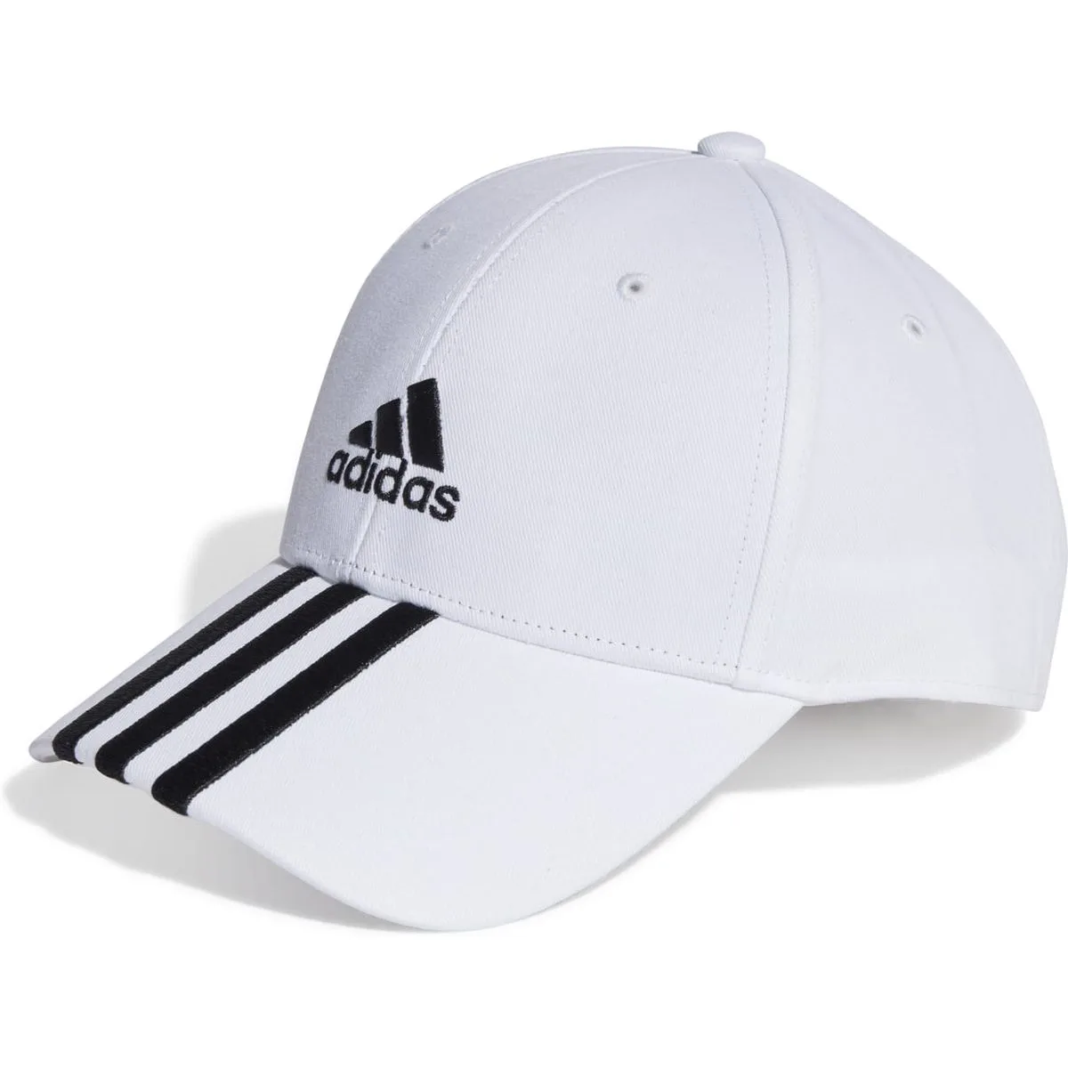 Baseball 3-Streifen Cotton Twill Baseball Kappe Cap, weiß OSFM