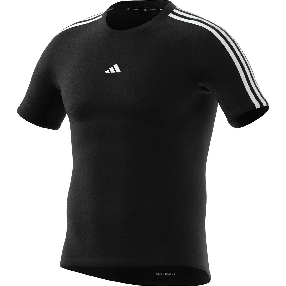 Techfit Compression Training 3-Streifen Herren T-Shirt, schwarz XL