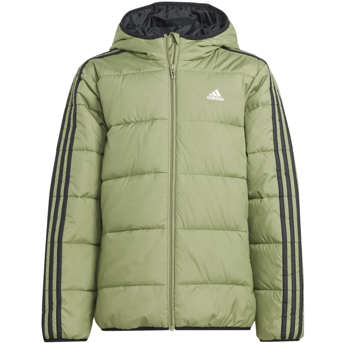 Essentials 3-Stripes Padded Kinder Jacke, grün 176