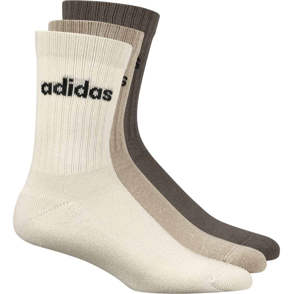 Linear Crew Cushioned 3er-Pack Socken, weiß M