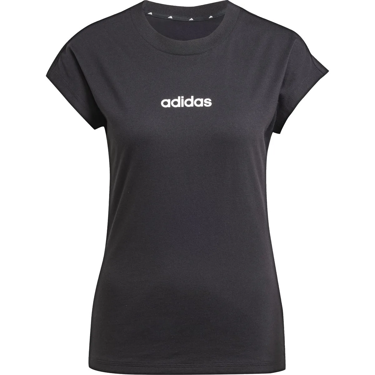 Essentials Linear Cotton Damen T-Shirt, schwarz XL
