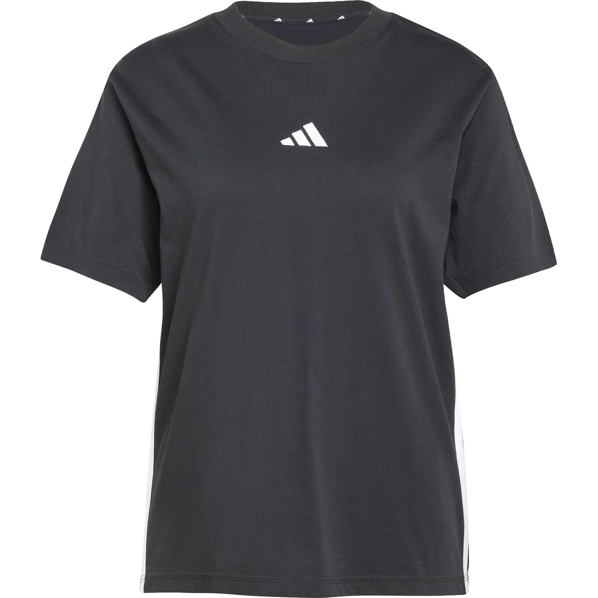 Essentials 3-Streifen Cotton Damen T-Shirt, schwarz 2XL