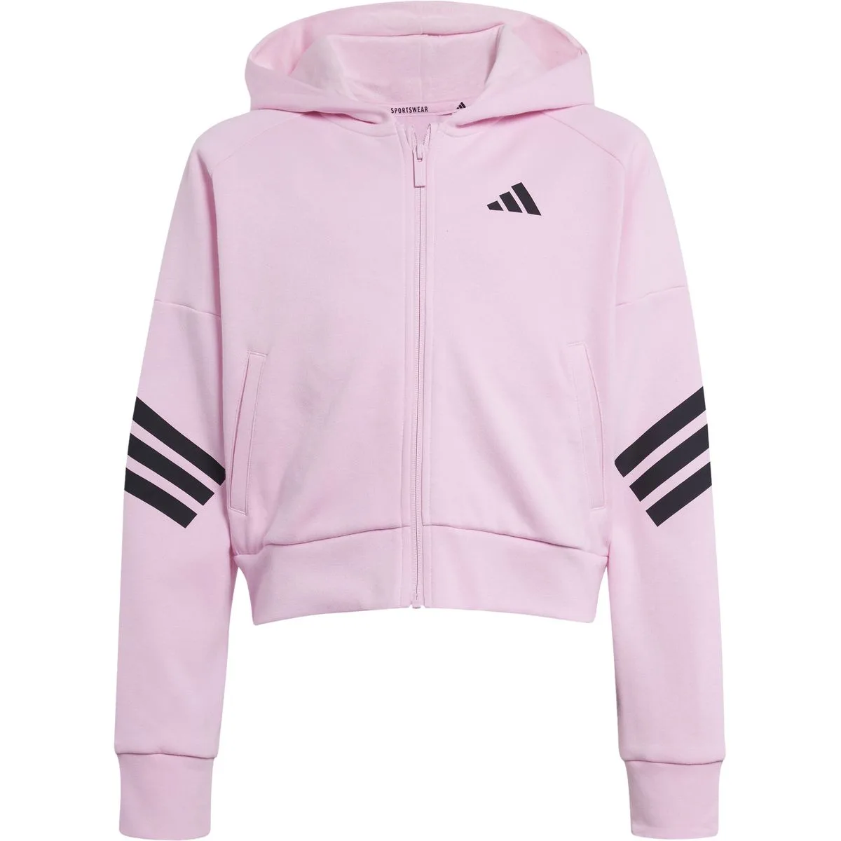 Future Icons 3-Streifen Mädchen Kapuzensweater, pink 152