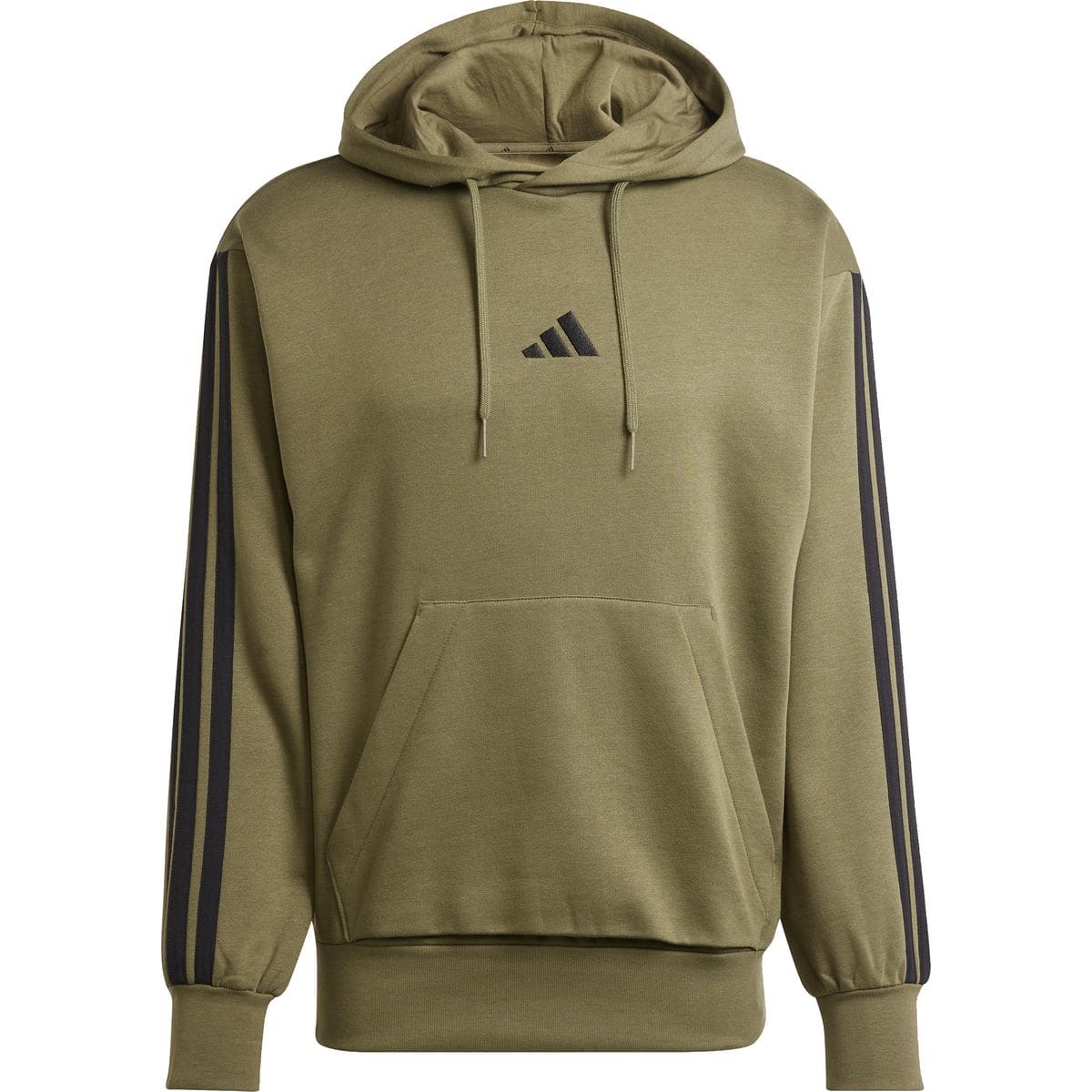 Essentials 3-Streifen Herren Kapuzensweater, grün M