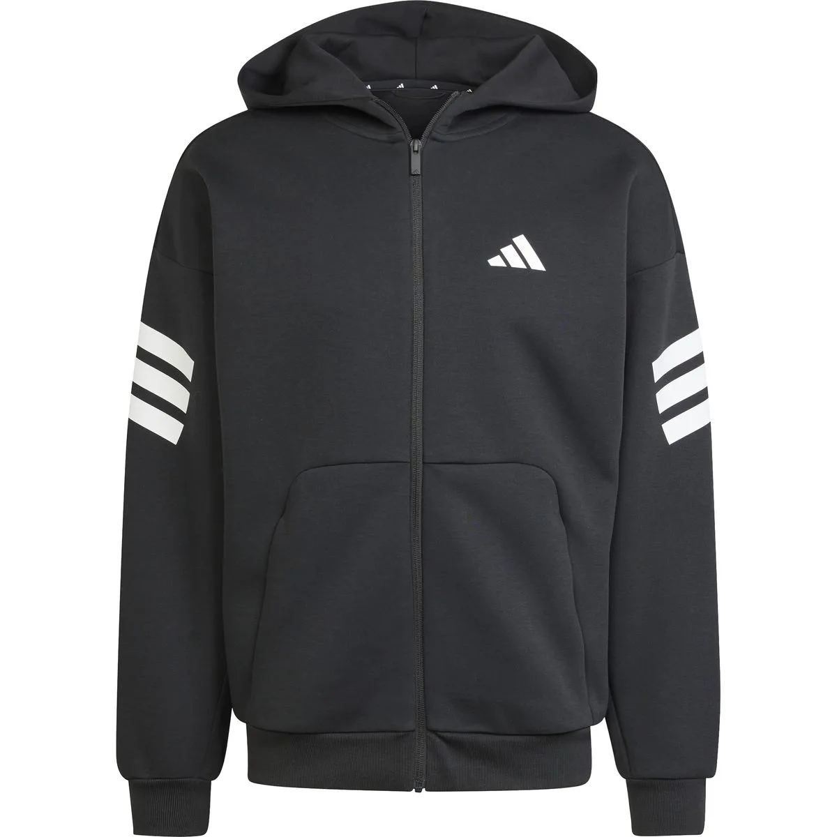 Future Icons 3-Streifen Herren Kapuzensweater, schwarz XL