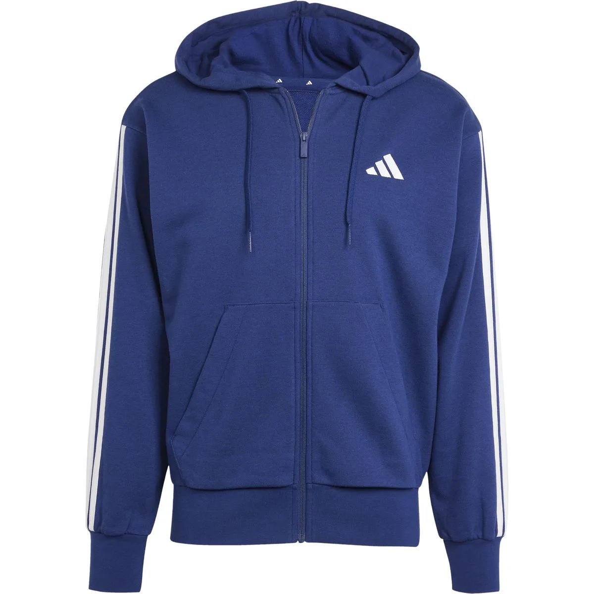 Essentials 3-Streifen French Terry Herren Kapuzensweater, blau S