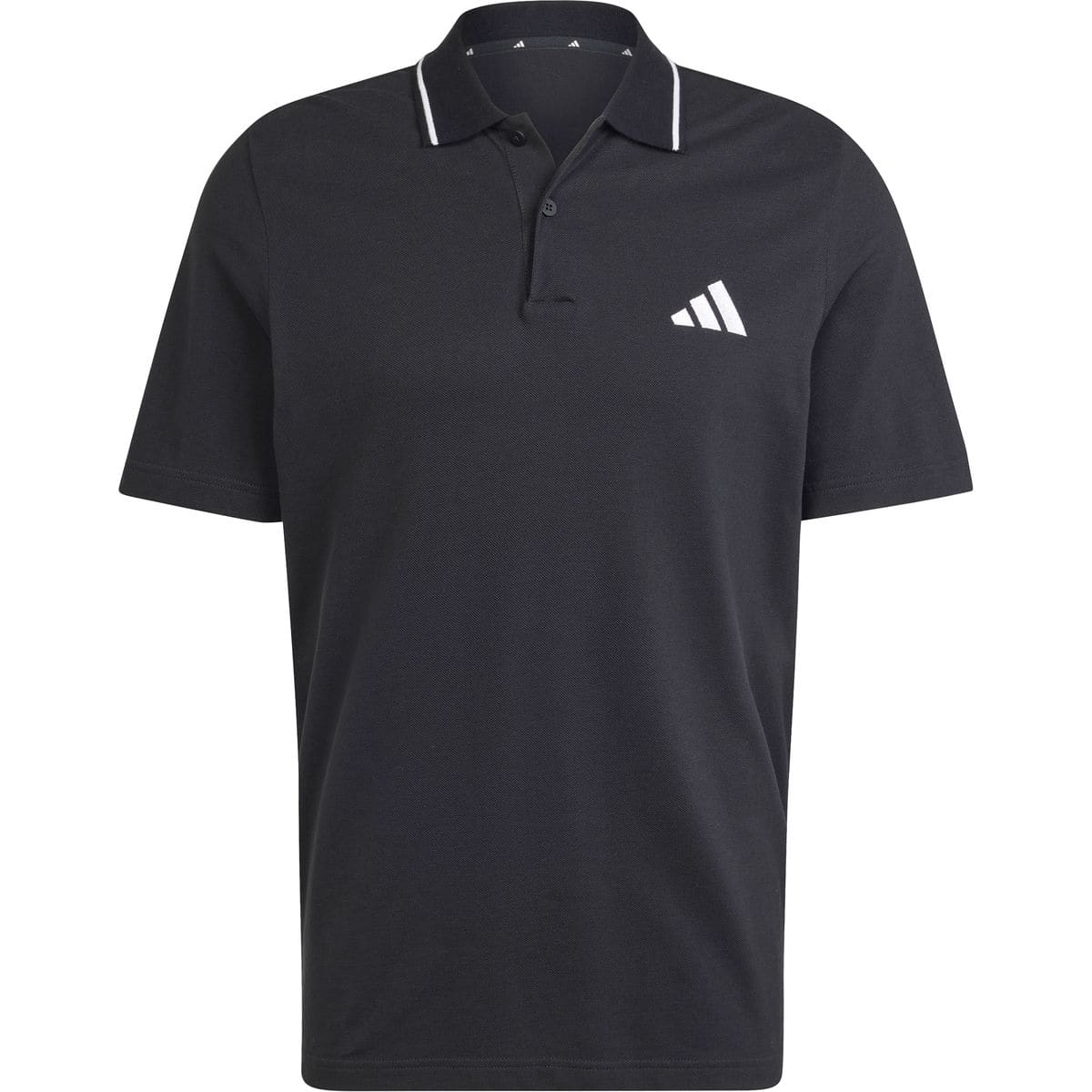 Essentials Small Logo Piqué Herren Poloshirt, schwarz 2XL
