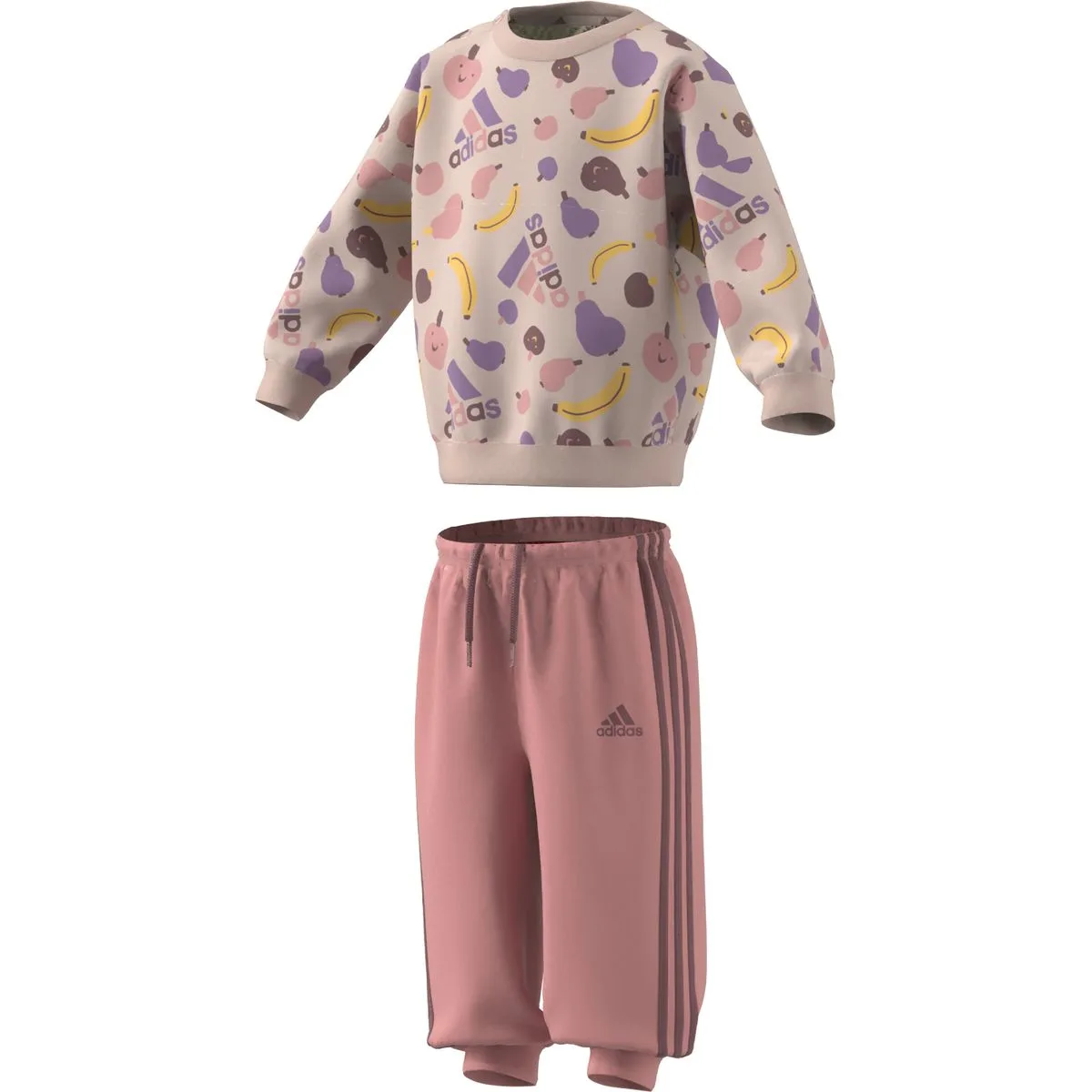 Adidas Essentials Allover Print Kids Jogginganzug Kinder rosa
