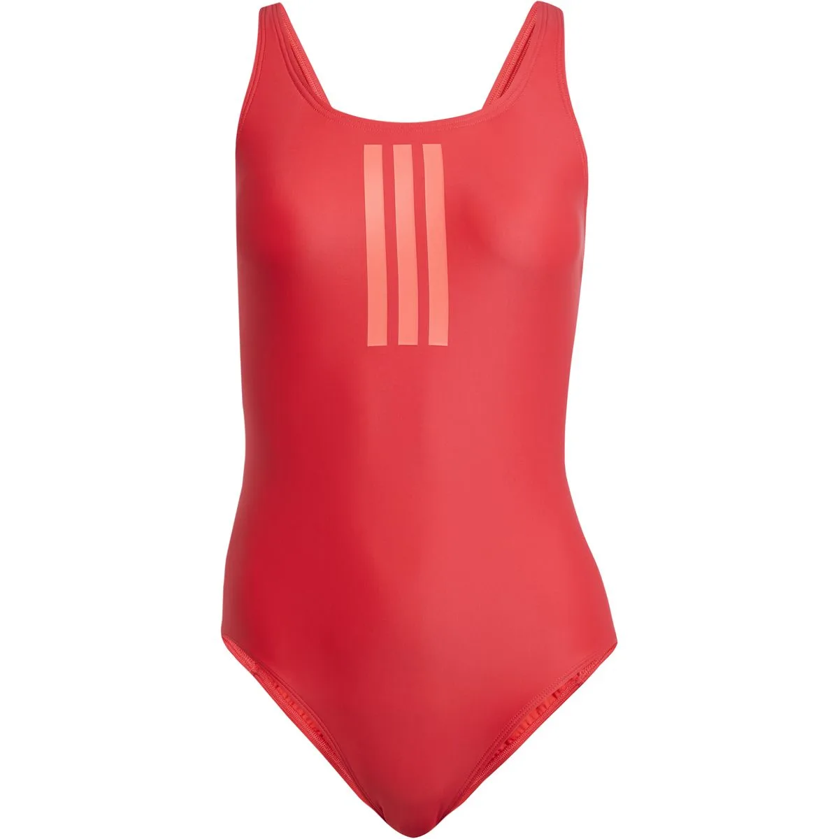 Streifen V-Back Damen Badeanzug, rot 40