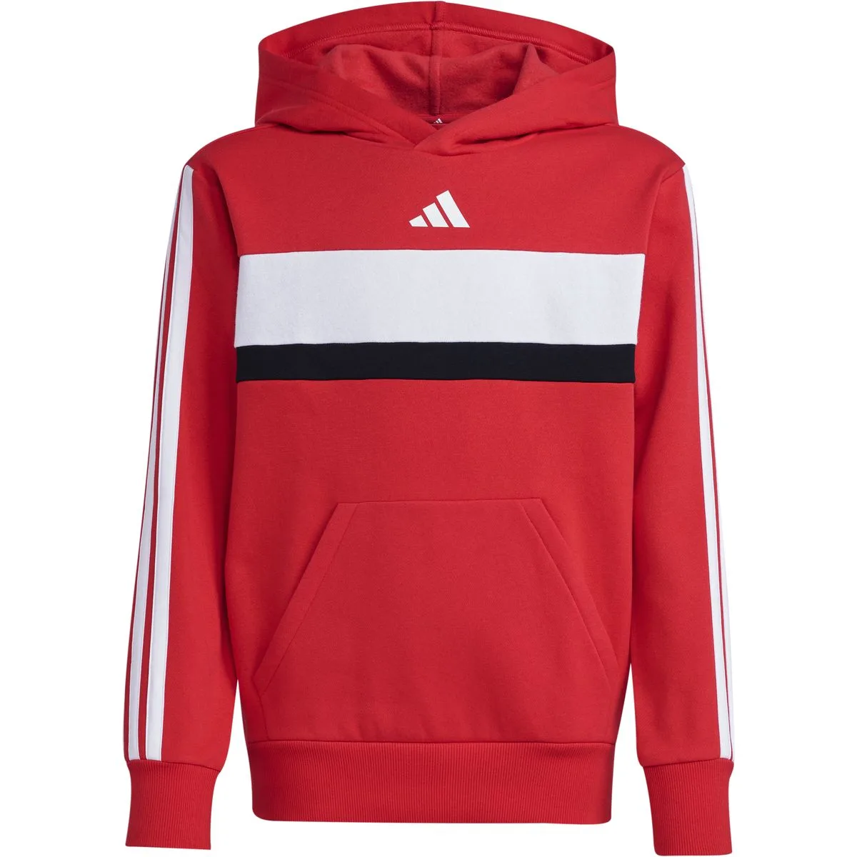 Seasonal Essentials Tiberio 3-Streifen Kinder Kapuzensweater, rot 128