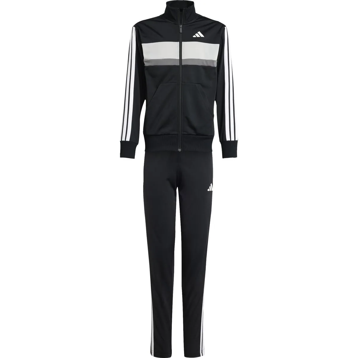Seasonal Essentials Tiberio 3-Streifen Kinder Jogginganzug, schwarz 140