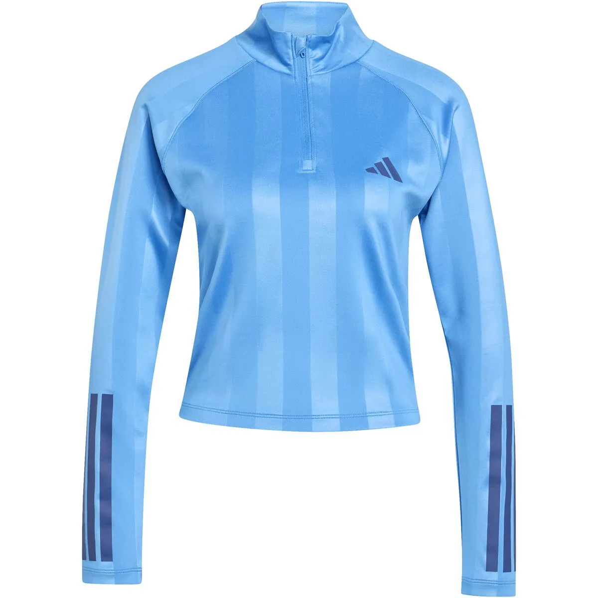 Hyperglam 3-Stripes Emboss 1/4 Zip Cover Up Track Damen Rollkragenpullover, blau S