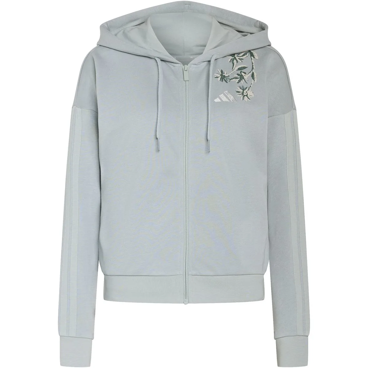 Essentials 3-Stripes French Terry Full ZIP Hoodie Damen Kapuzensweater, grün L
