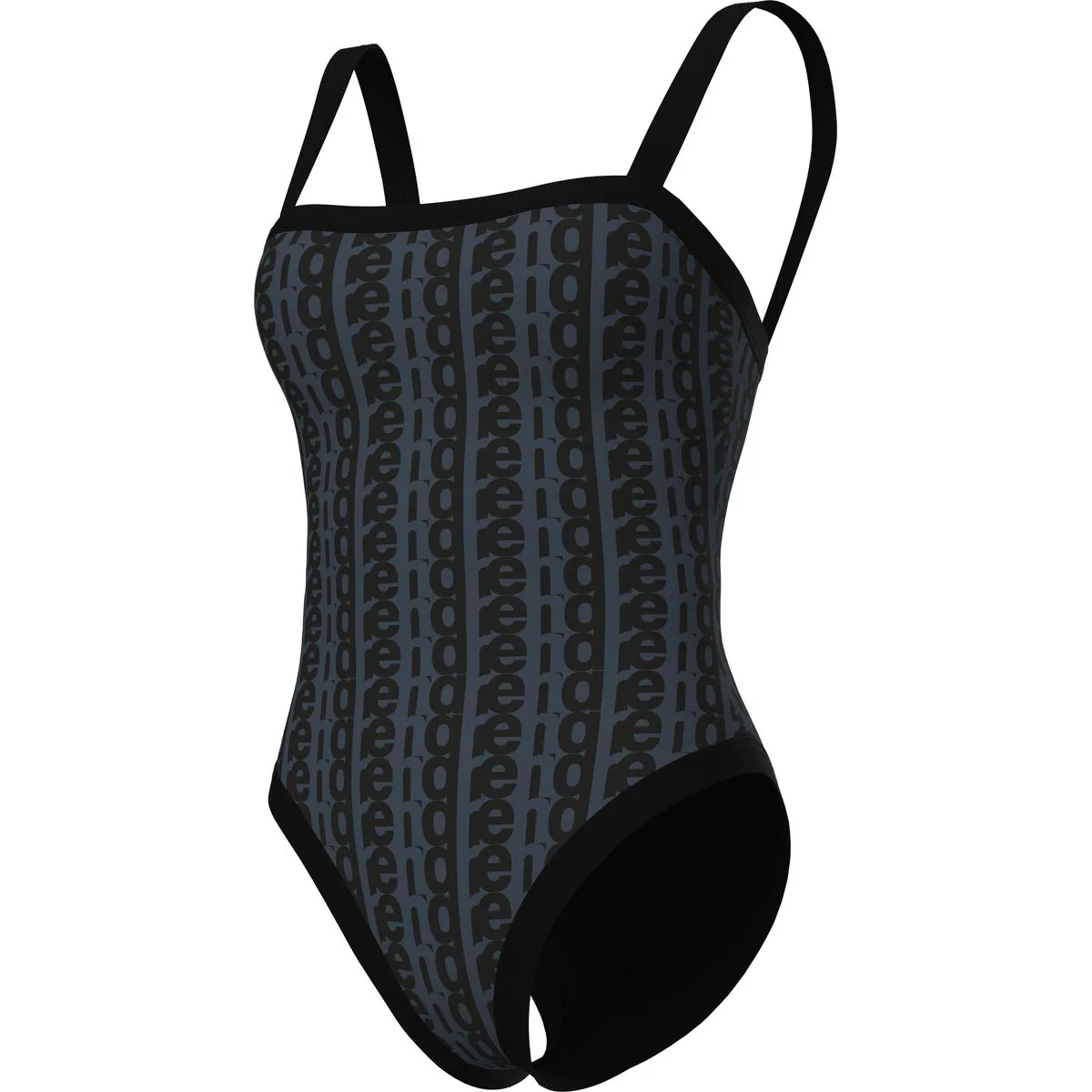 Arena Monogram U Back Damen Badeanzug, schwarz