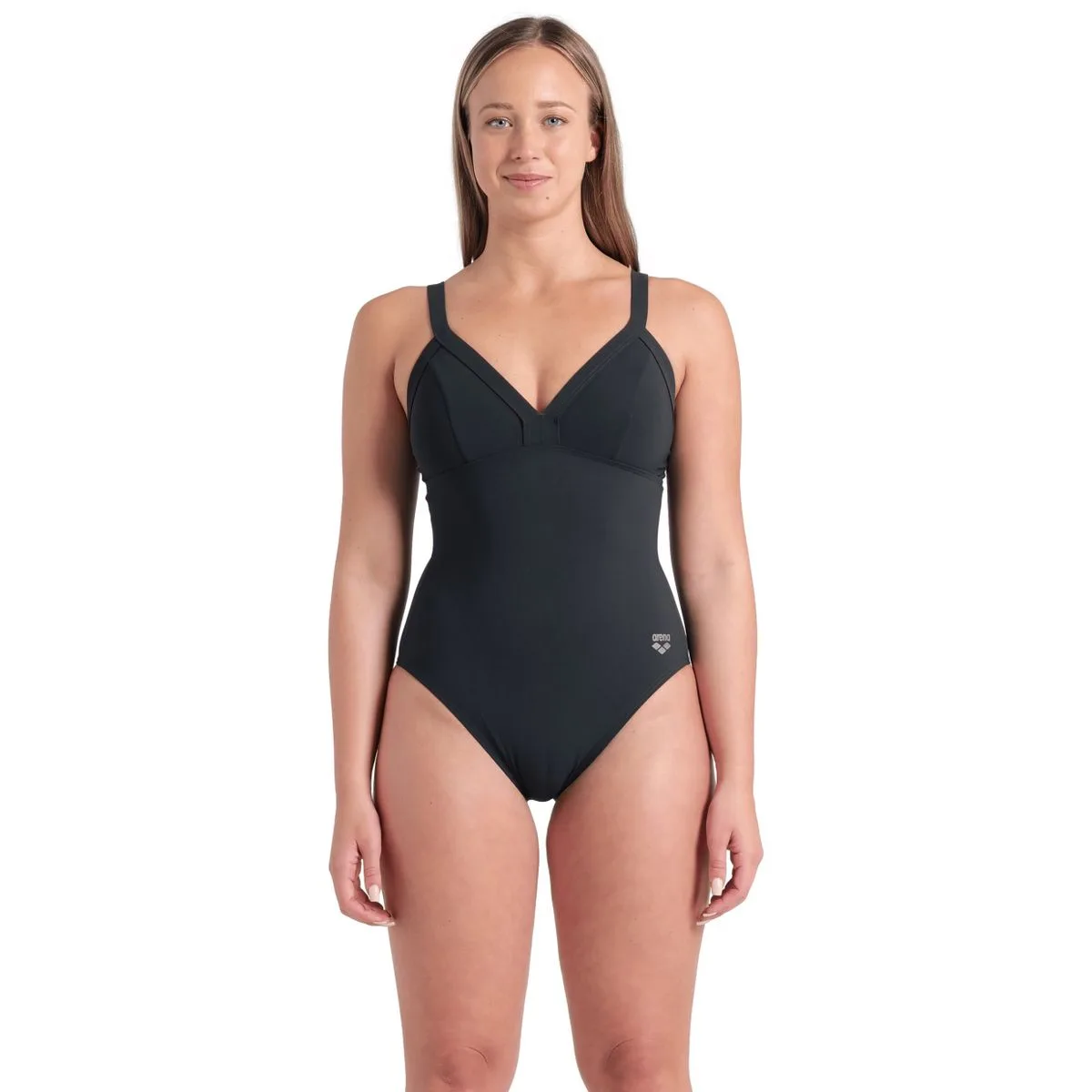 Arena Lara Soft Curve Back Damen Badeanzug, grau