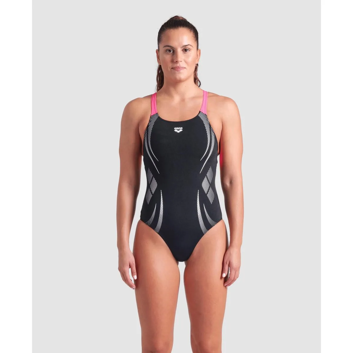 Poseidonia Swim Pro Back Lb Damen Schwimmanzug, schwarz 38