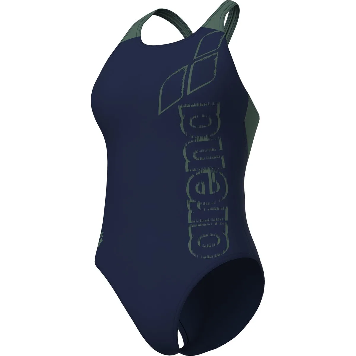 Scratchy V Back Damen Schwimmanzug, blau 40