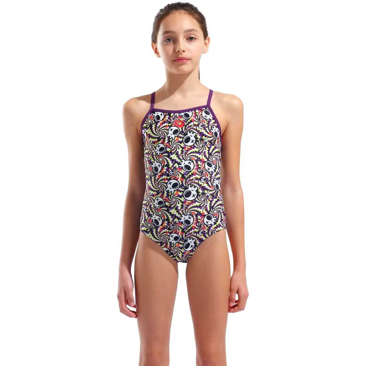 Fun Skulls Lightdrop Back L Mädchen Schwimmanzug, multicolor 164