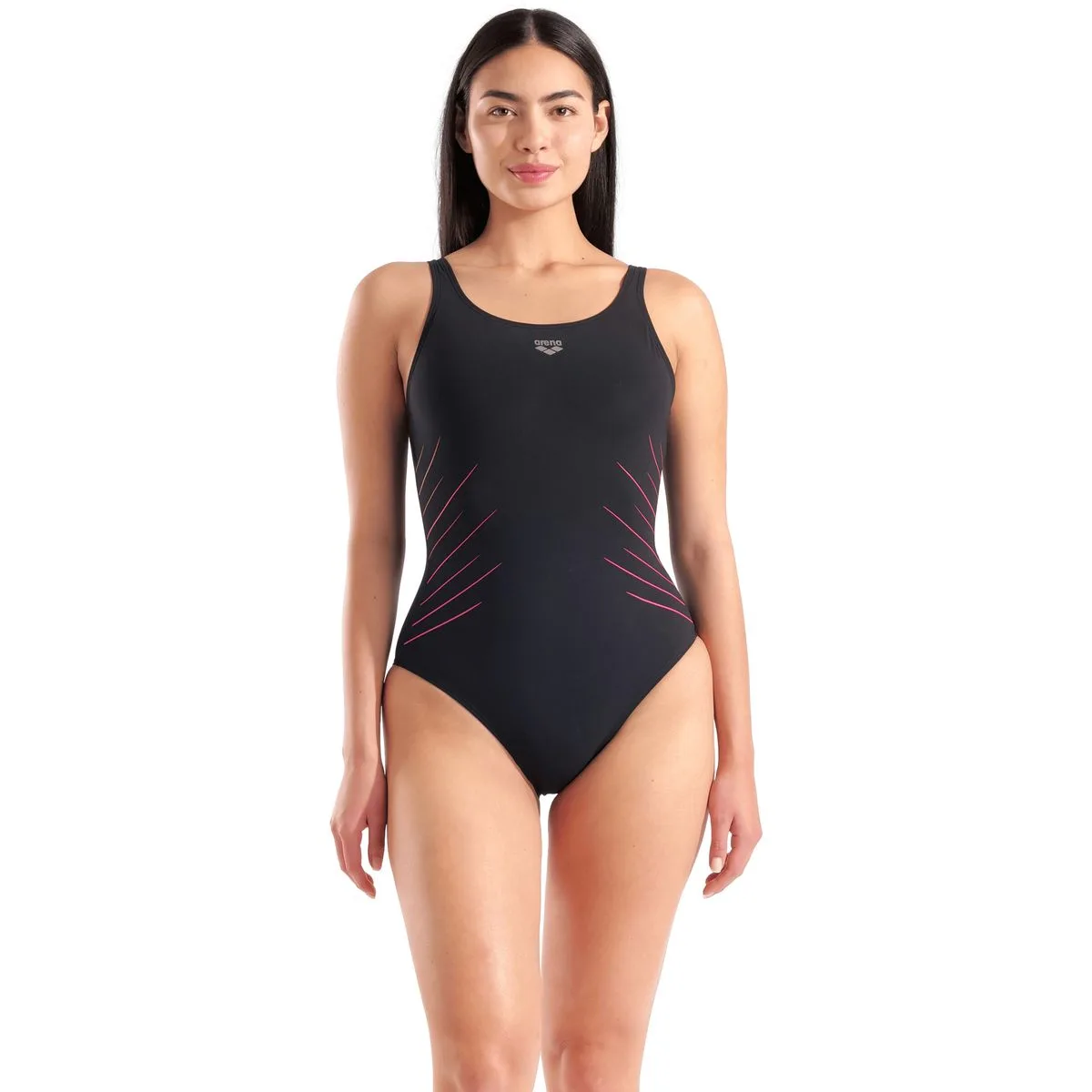 Isa Squared Back C Cup Damen Badeanzug, schwarz 46
