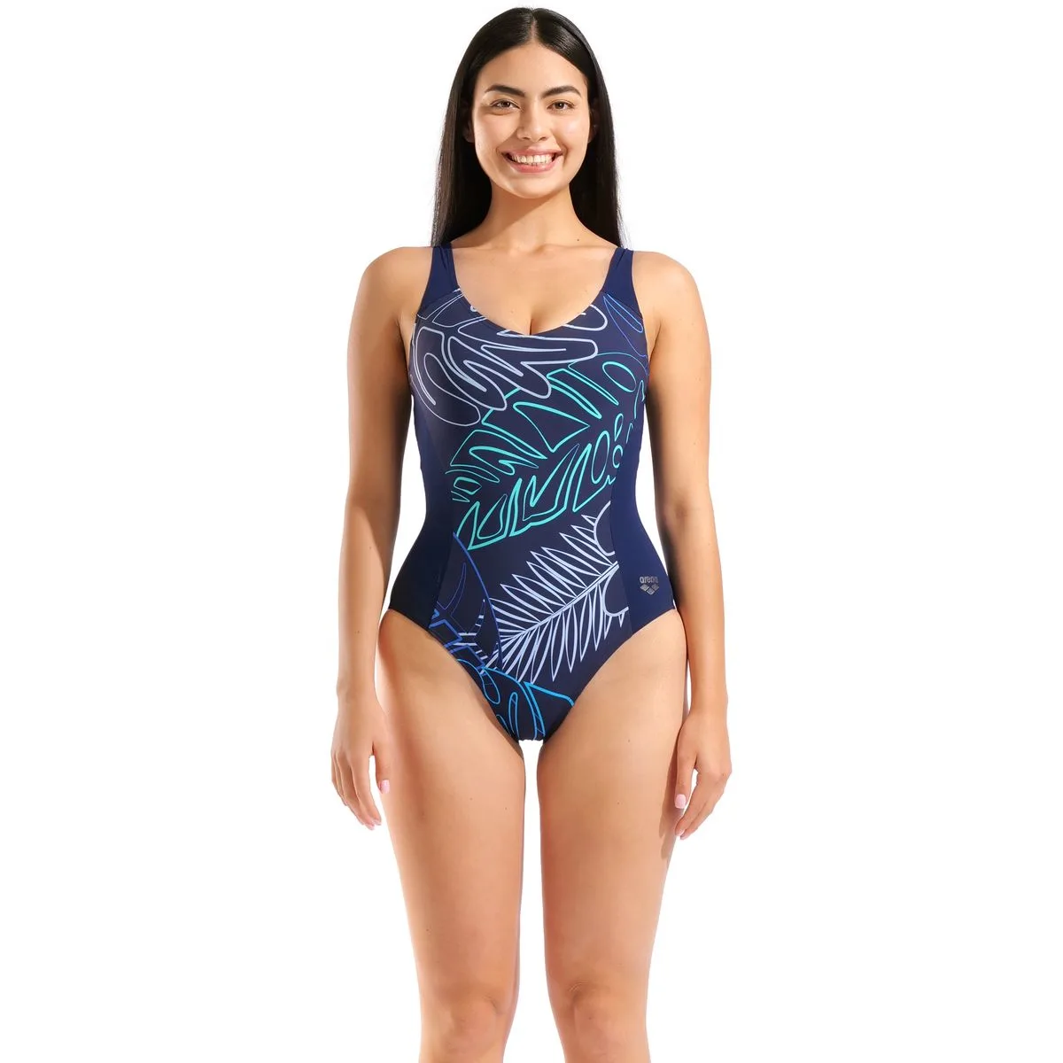 Mia Wing Back Damen Badeanzug, blau 44