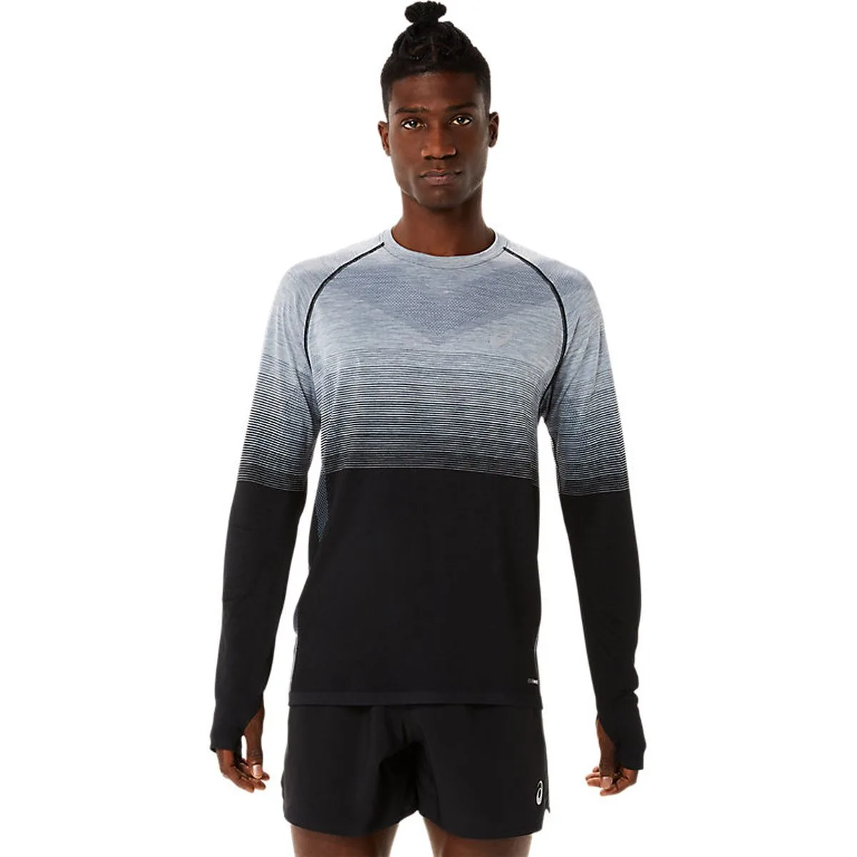 Seamless Herren Longsleeve, schwarz XL