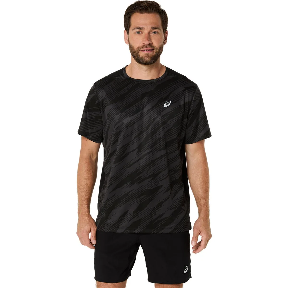Core All Over Print Herren T-Shirt, schwarz XL