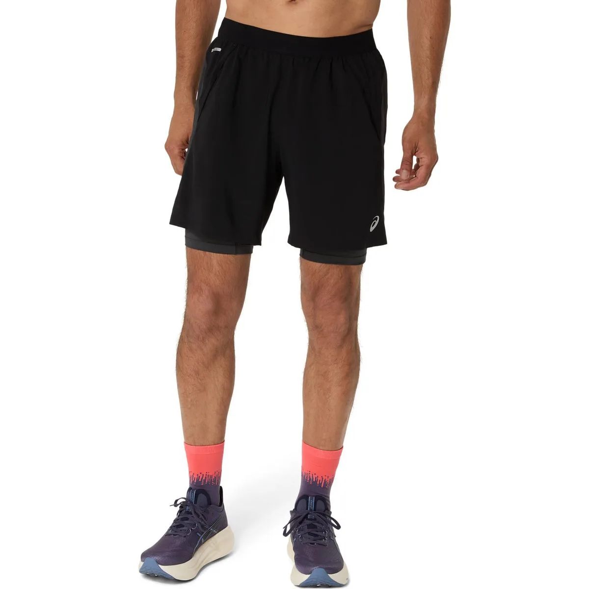 Road 2N1 7IN Herren Shorts, schwarz M