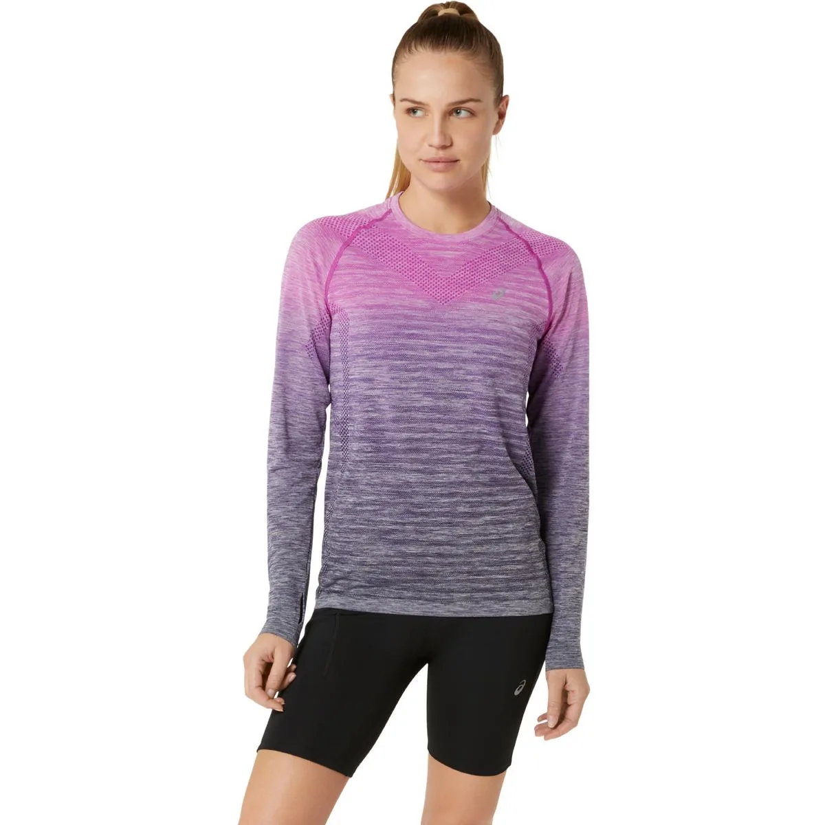 Seamless Damen Longsleeve, lila XL