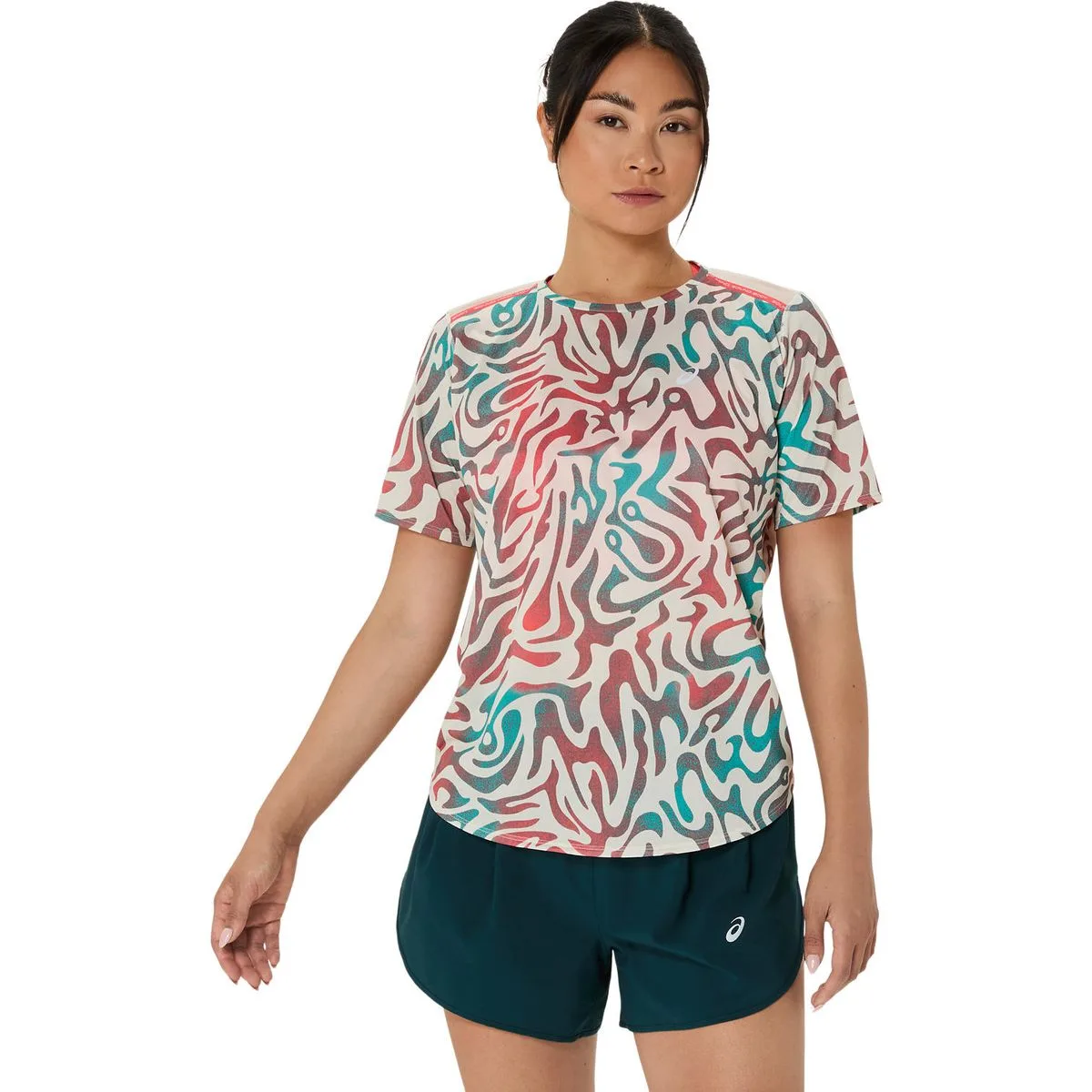 Road All Over Print Damen T-Shirt, braun M