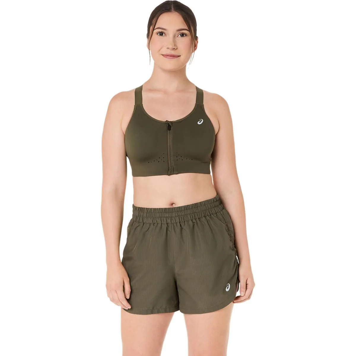 Road Combination Zip Damen Sport-BH, grün 80C