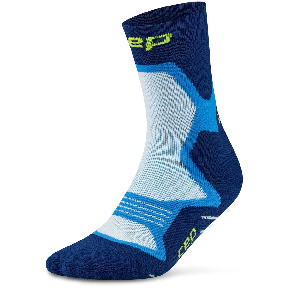 Run Cushion Mid Cut Socken, blau XL