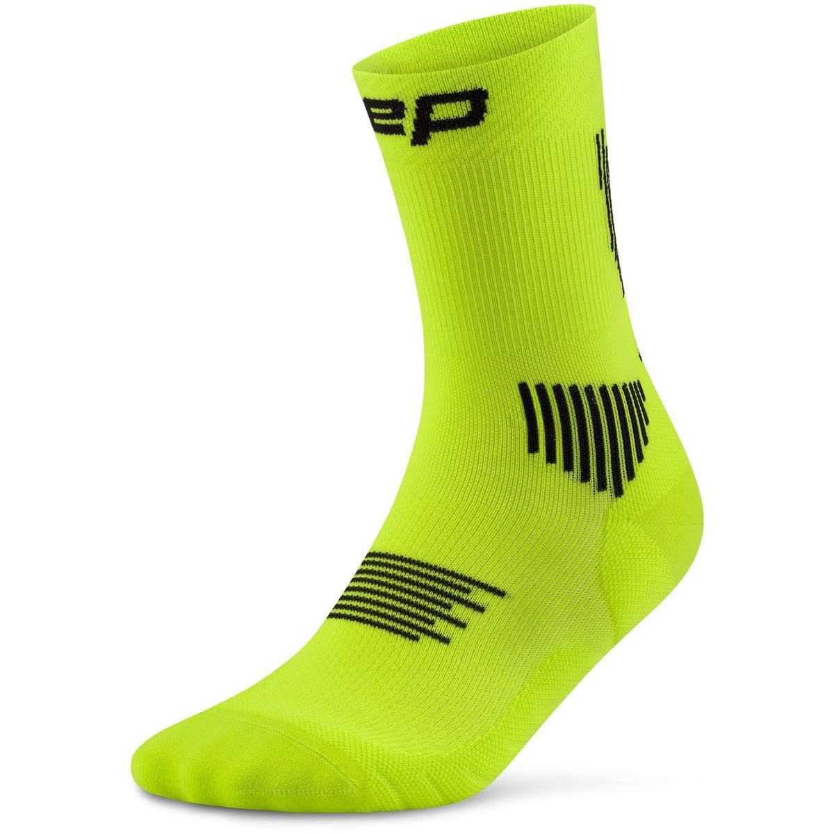 Run 5.0 Mid Cut Herren Socken, grün III