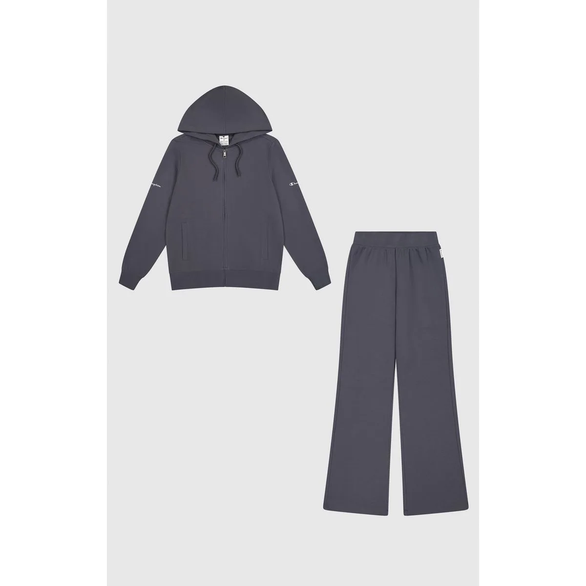 Hooded Full Zip Damen Anzug, grau M