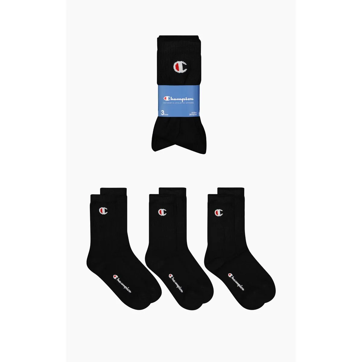 Er Pack Crew Herren Socken, schwarz 35/38